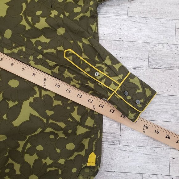 J.Crew Button Up Shirt Floral Camo Retro Country Western Cowgirl Green Womens XS - Picture 11 of 11